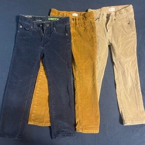 Set of 3 GUC crewcuts corduroy pants - size 4T